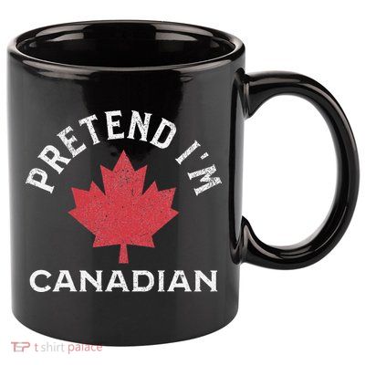 Vintage Retro Pretend Im Canadian Maple Leaf Canada Flag 11oz C Handle Ceramic Mug