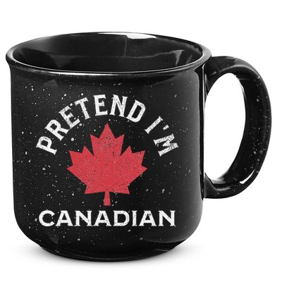 Vintage Retro Pretend Im Canadian Maple Leaf Canada Flag 15oz Campfire Ceramic Mug