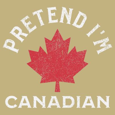 Vintage Retro Pretend Im Canadian Maple Leaf Canada Flag T-Shirt