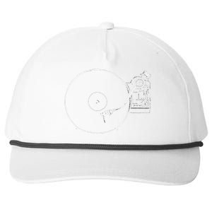 Vinyl Record Player Sketch Drawing Snapback Five-Panel Rope Hat