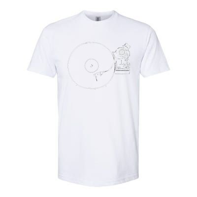 Vinyl Record Player Sketch Drawing Softstyle® CVC T-Shirt