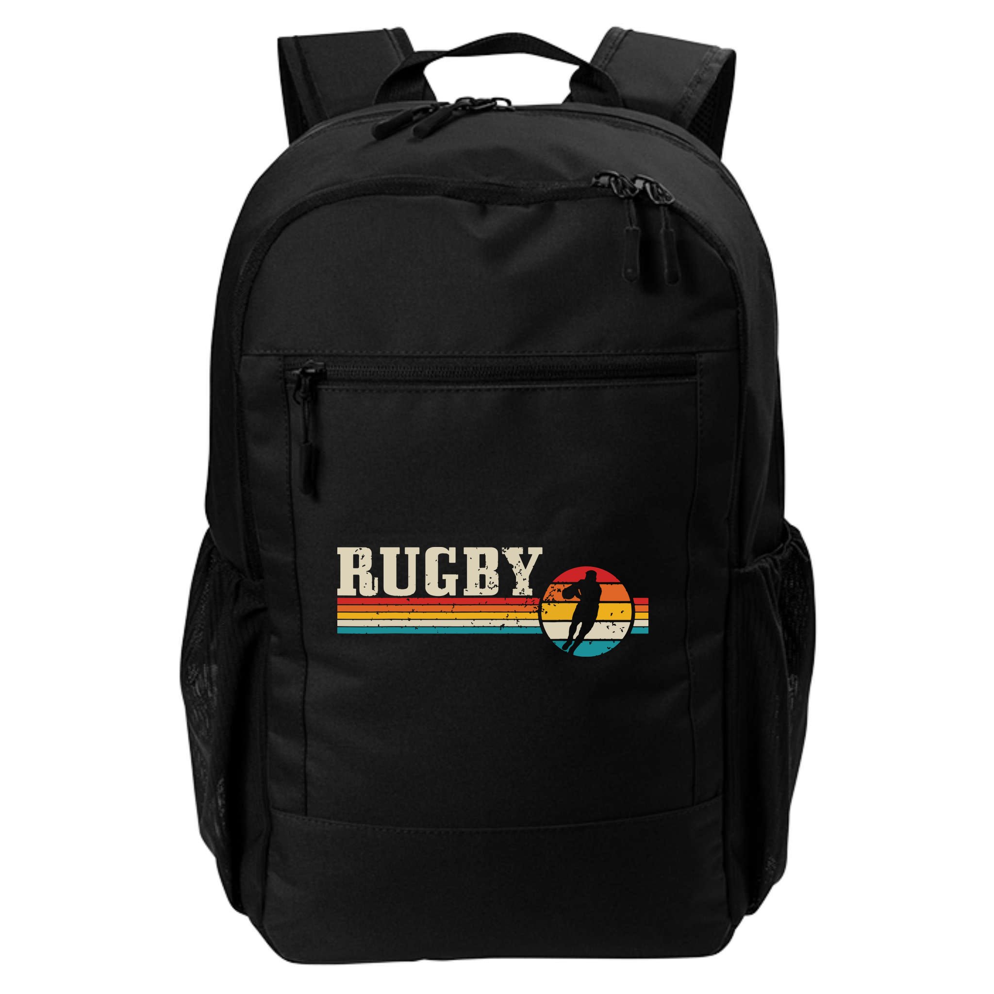 Vintage Rugby Player Sports Retro Men Boy Soccer Backpack