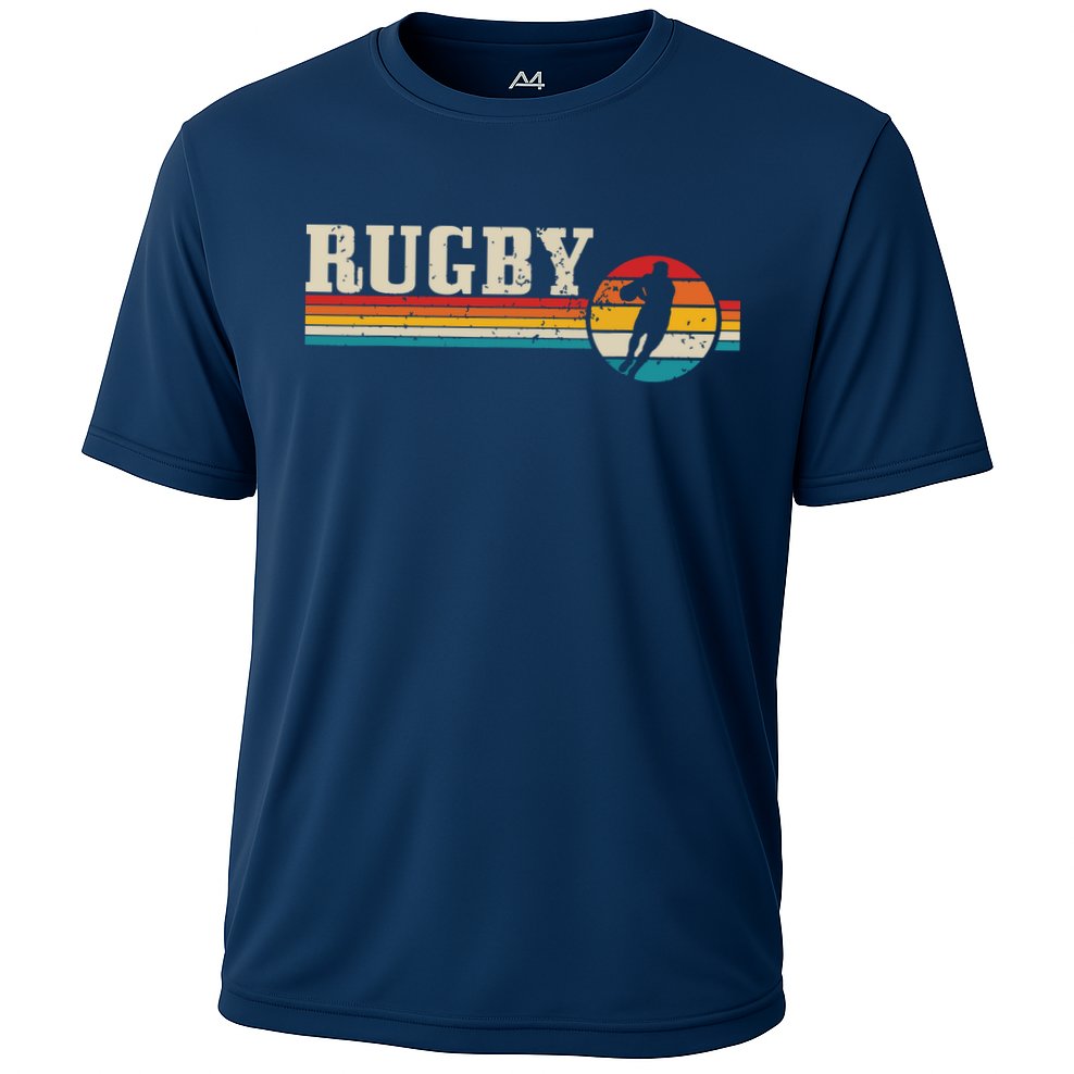 Vintage Rugby Player Sports Retro Men Boy Soccer Cooling Performance Crew T-Shirt