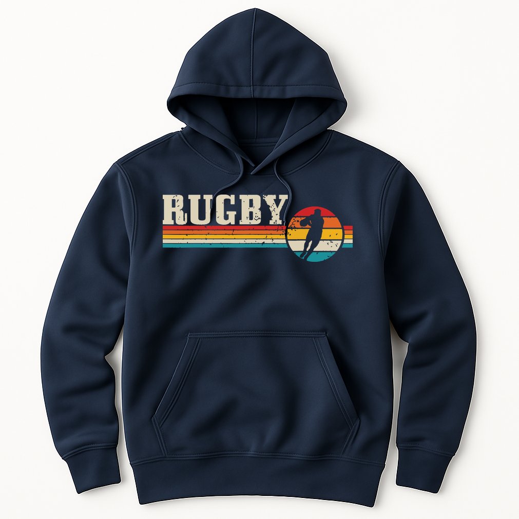 Vintage Rugby Player Sports Retro Men Boy Soccer Hoodie
