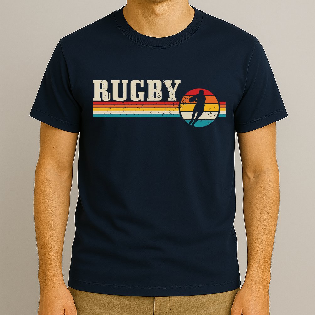 Vintage Rugby Player Sports Retro Men Boy Soccer T-Shirt