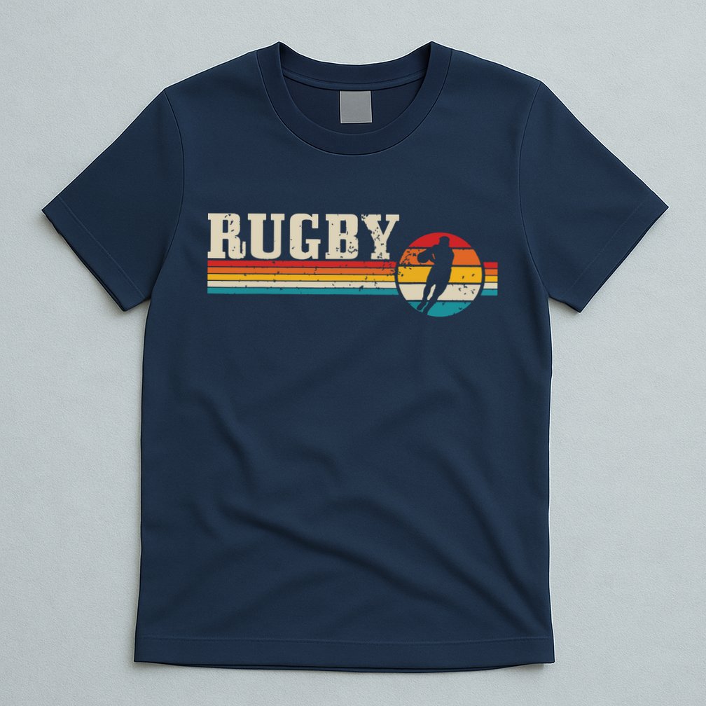 Vintage Rugby Player Sports Retro Men Boy Soccer T-Shirt
