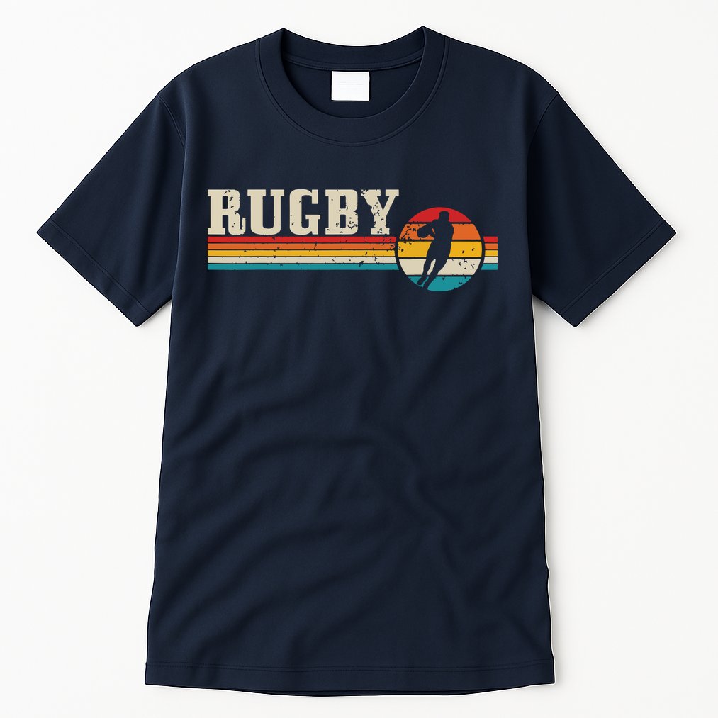 Vintage Rugby Player Sports Retro Men Boy Soccer Tall T-Shirt