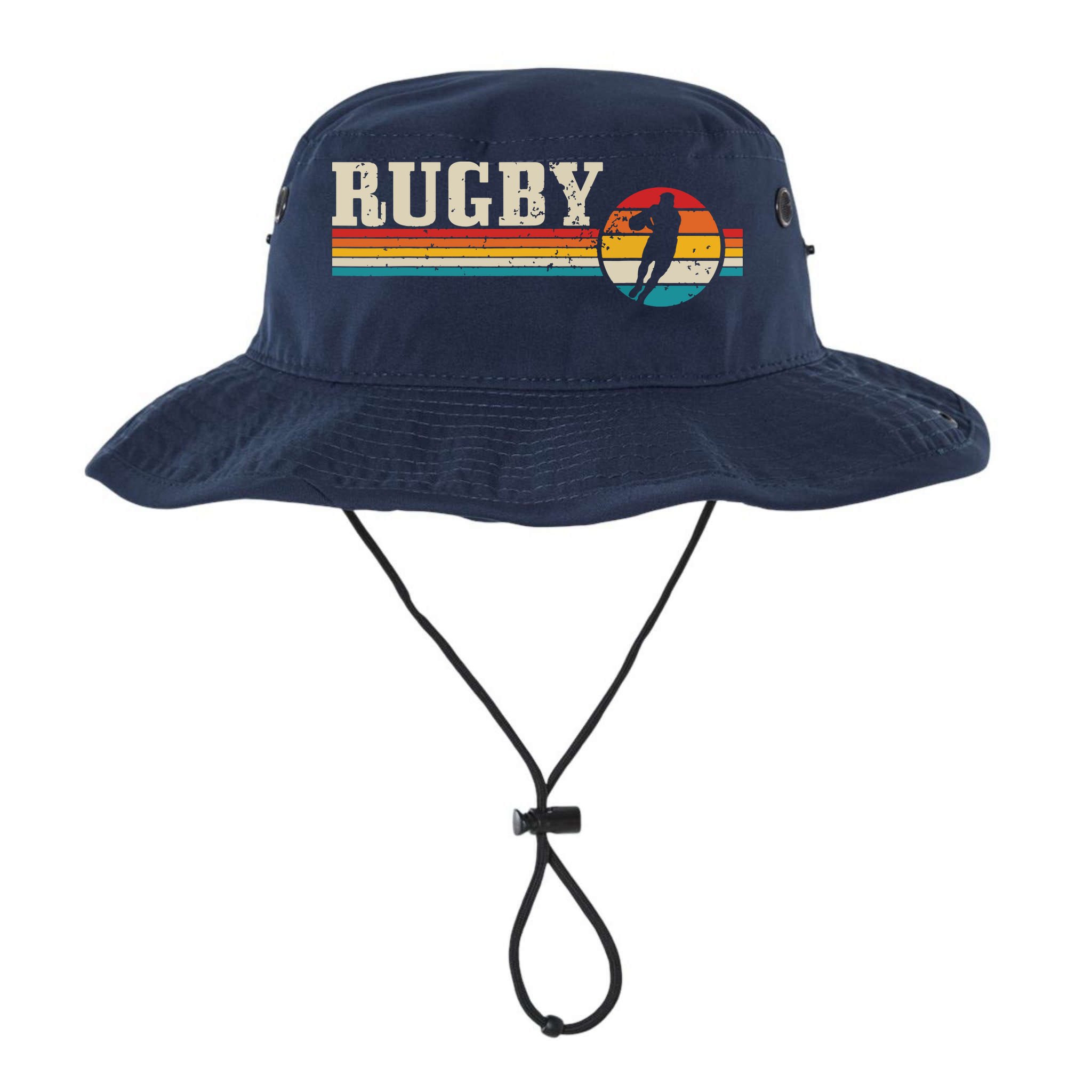 Vintage Rugby Player Sports Retro Men Boy Soccer Bucket Hat