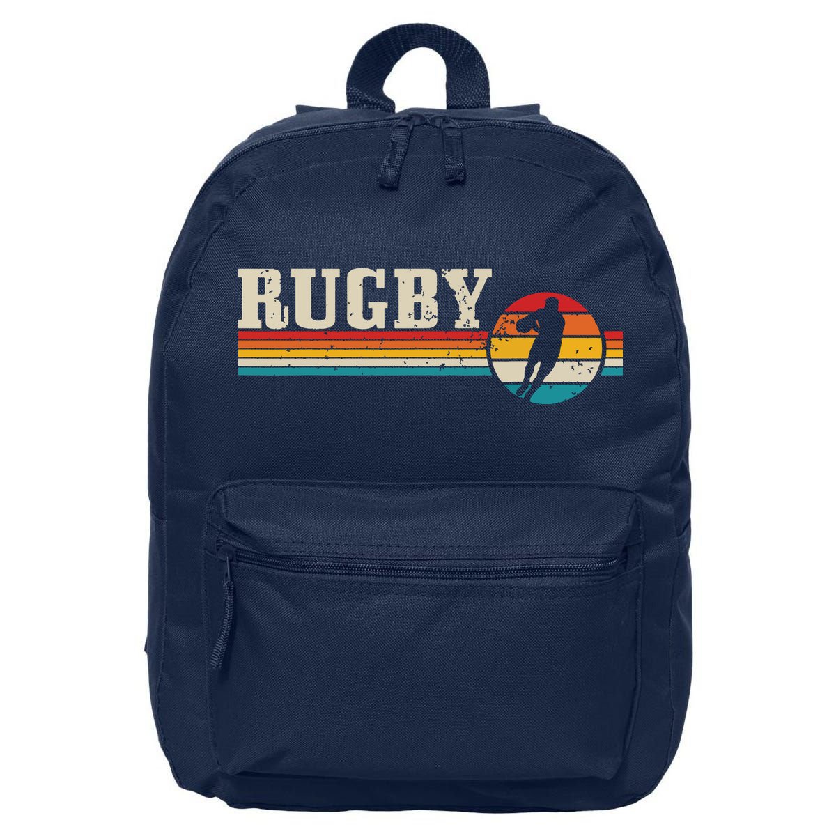 Vintage Rugby Player Sports Retro Men Boy Soccer 16 in Basic Backpack