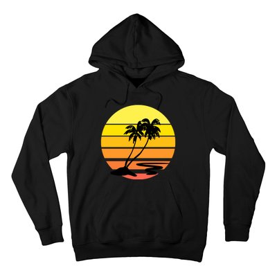 Vintage Retro Palm Tree Sunset Hoodie