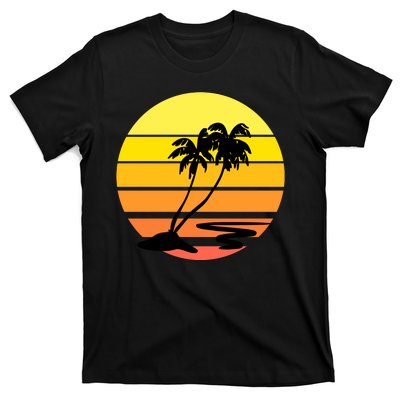 Vintage Retro Palm Tree Sunset T-Shirt