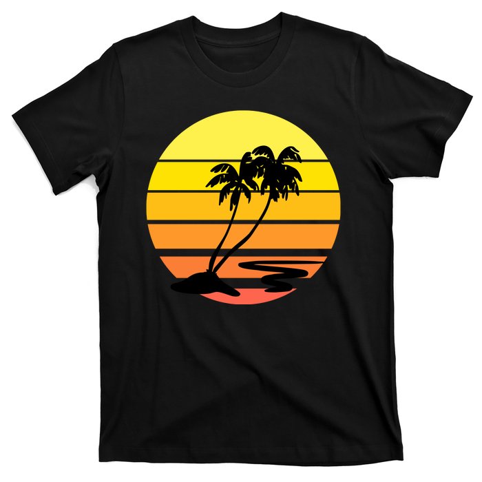 Vintage Retro Palm Tree Sunset T-Shirt