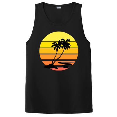 Vintage Retro Palm Tree Sunset PosiCharge Competitor Tank