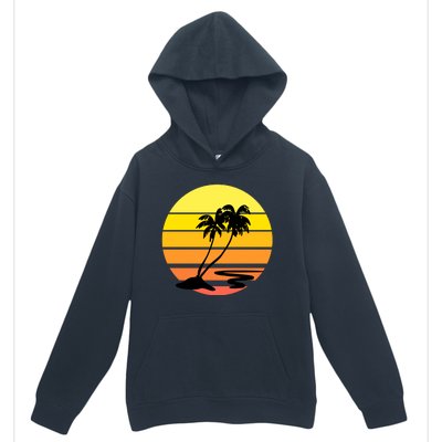 Vintage Retro Palm Tree Sunset Urban Pullover Hoodie