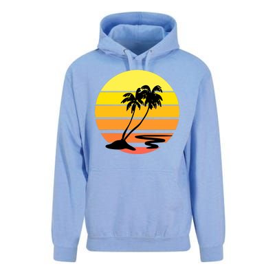 Vintage Retro Palm Tree Sunset Unisex Surf Hoodie