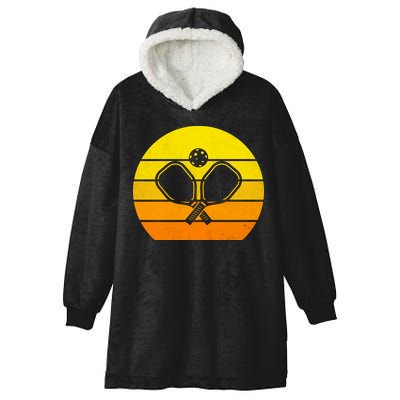 Vintage Retro Pickleball Hooded Wearable Blanket