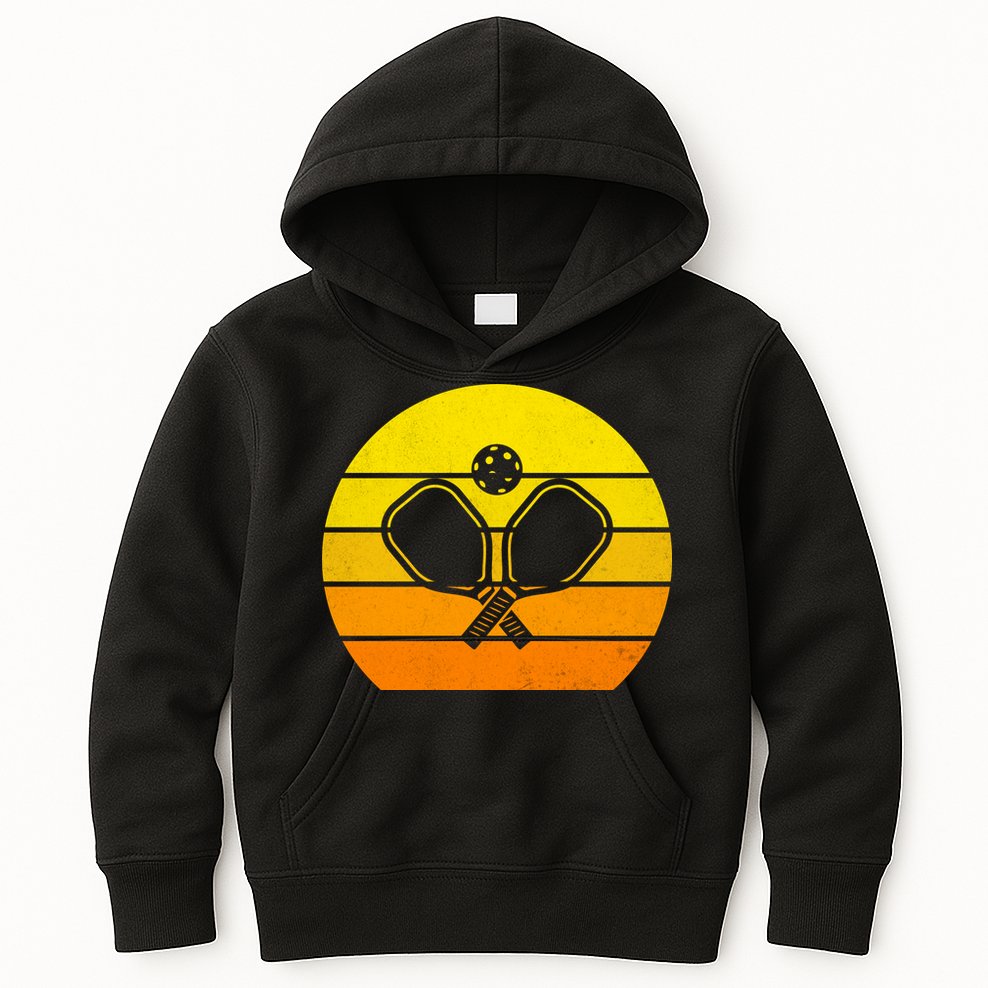Vintage Retro Pickleball Kids Hoodie