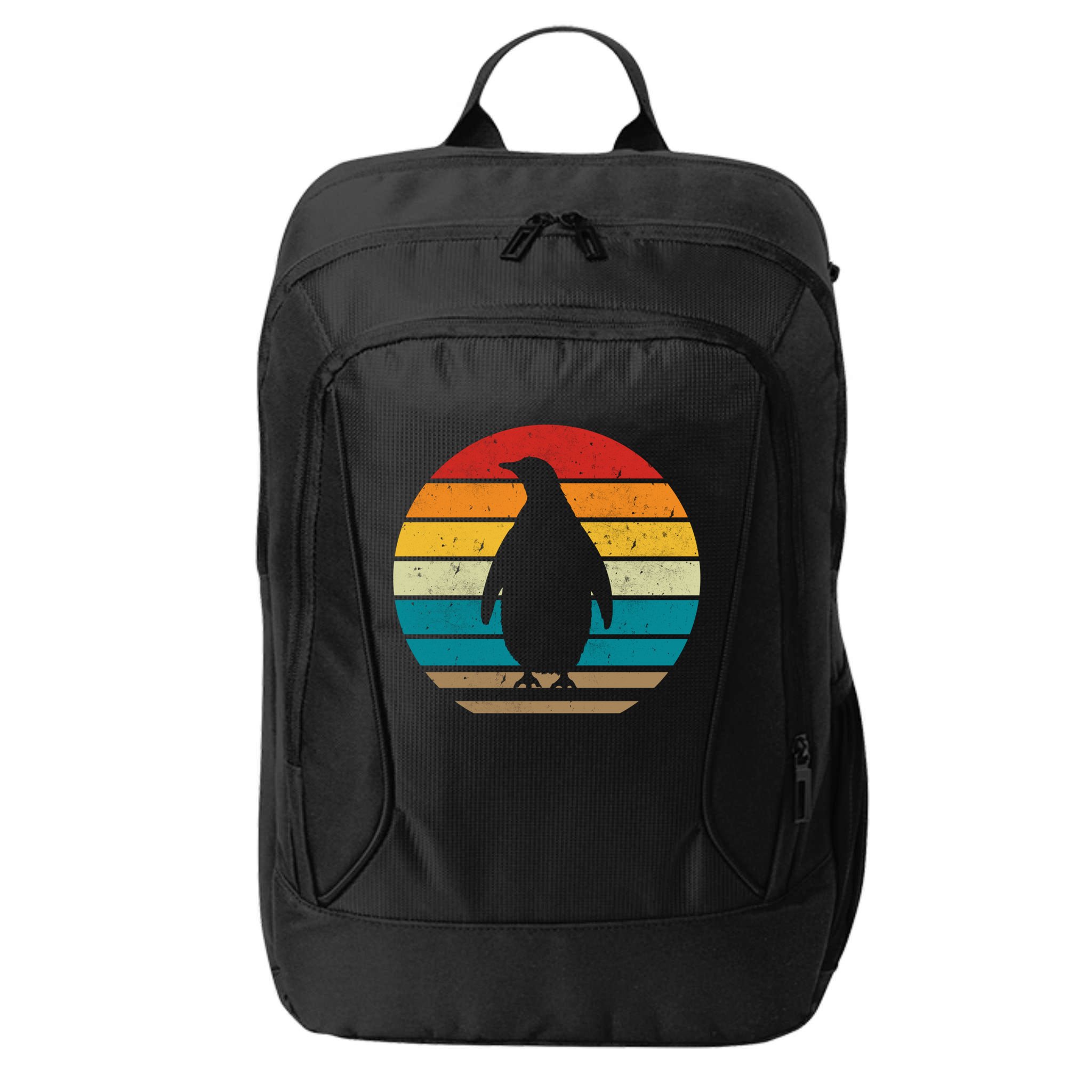 Vintage Retro Penguins Sunset 70s 80s 90s Penguins Party Gif Gift City Backpack