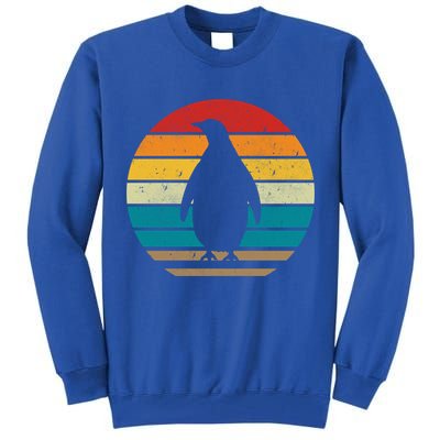 Vintage Retro Penguins Sunset 70s 80s 90s Penguins Party Gif Gift Tall Sweatshirt