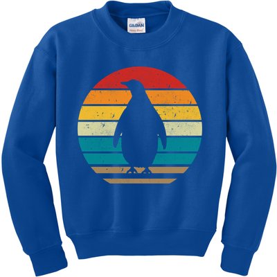 Vintage Retro Penguins Sunset 70s 80s 90s Penguins Party Gif Gift Kids Sweatshirt