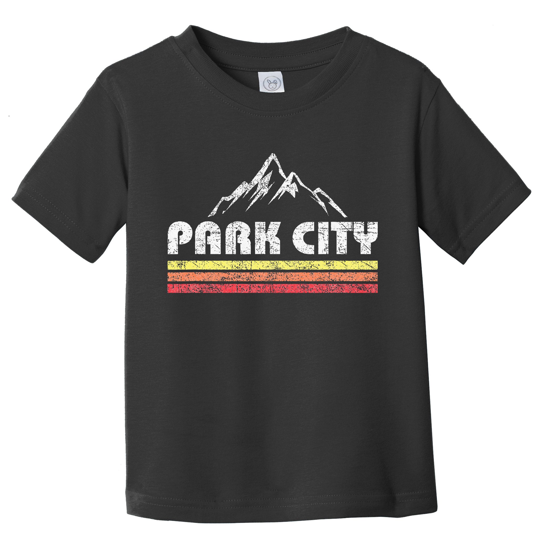 Vintage Retro Park City Utah Mountain Faded Bars Ski Sports Toddler T-Shirt