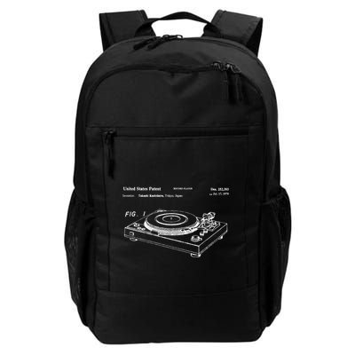 Vinyl Record Player Vintage Patent Blueprint Retro Dj Backpack