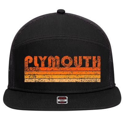 Vintage Retro Plymouth MA 7 Panel Mesh Trucker Snapback Hat