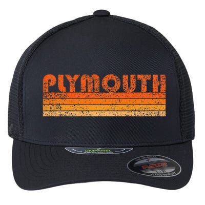 Vintage Retro Plymouth MA Flexfit Unipanel Trucker Cap