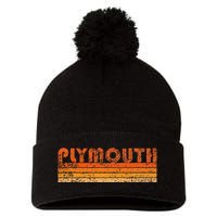 Vintage Retro Plymouth MA Pom Pom 12in Knit Beanie