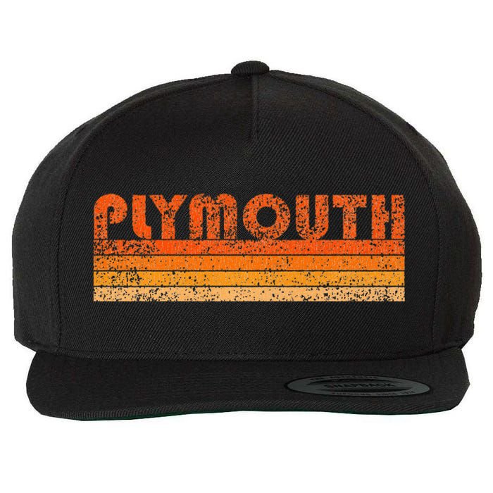 Vintage Retro Plymouth MA Wool Snapback Cap