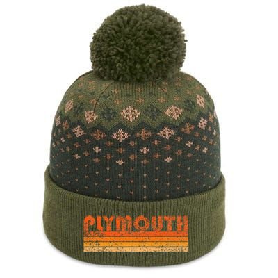 Vintage Retro Plymouth MA The Baniff Cuffed Pom Beanie