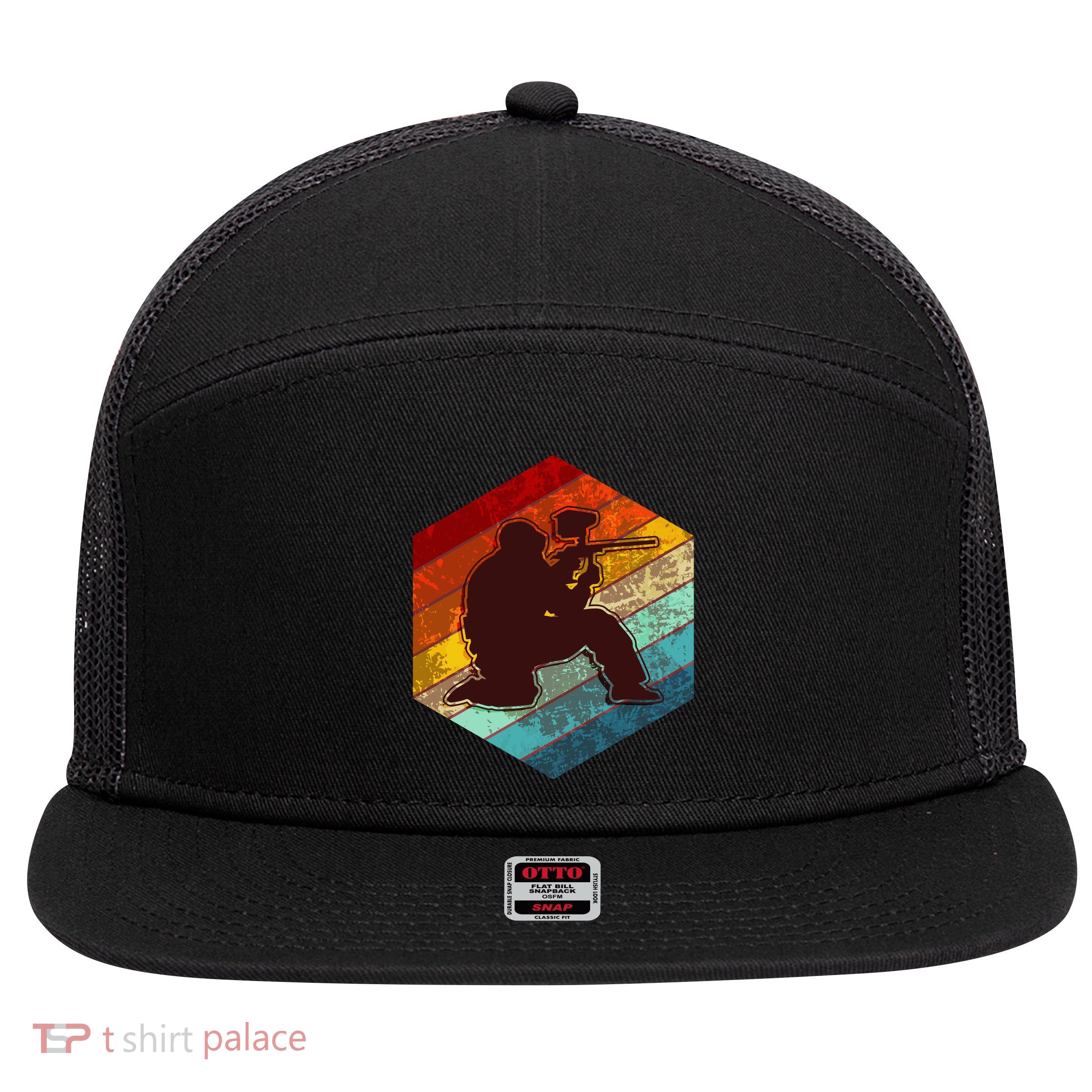 Vintage Retro Paintballer 7 Panel Mesh Trucker Snapback Hat