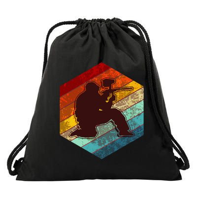 Vintage Retro Paintballer Drawstring Bag