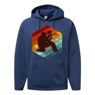 Vintage Retro Paintballer Performance Fleece Hoodie