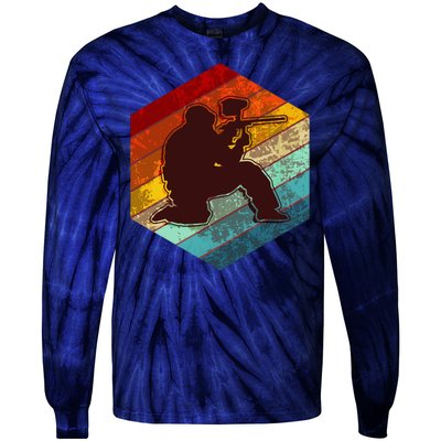 Vintage Retro Paintballer Tie-Dye Long Sleeve Shirt