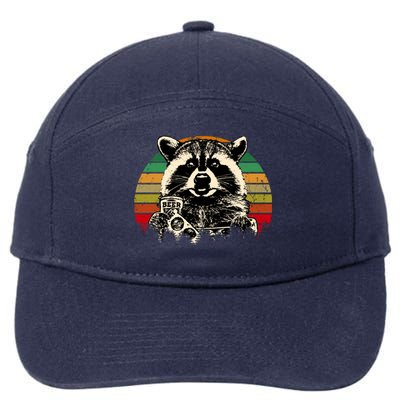 Vintage Raccoon Pizza And Beer 7-Panel Snapback Hat