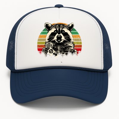 Vintage Raccoon Pizza And Beer Trucker Hat