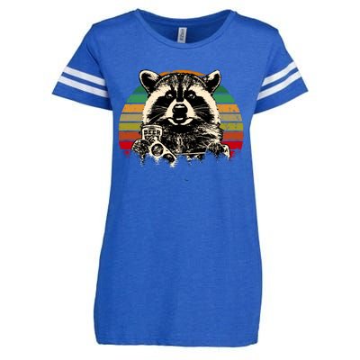 Vintage Raccoon Pizza And Beer Enza Ladies Jersey Football T-Shirt