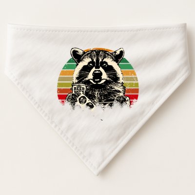 Vintage Raccoon Pizza And Beer USA-Made Doggie Bandana