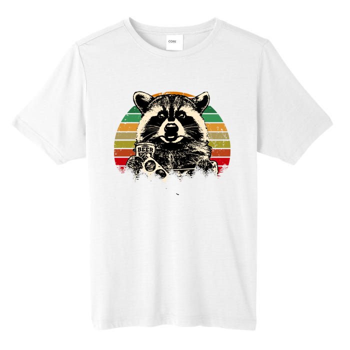 Vintage Raccoon Pizza And Beer Tall Fusion ChromaSoft Performance T-Shirt