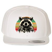 Vintage Raccoon Pizza And Beer Wool Snapback Cap