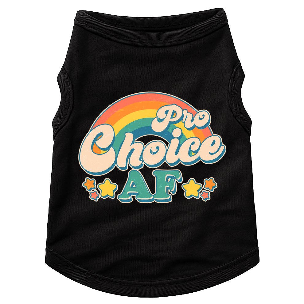 Vintage Retro Pro Choice AF Star Rainbow Doggie Tank