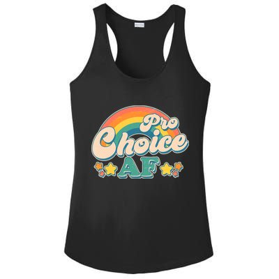Vintage Retro Pro Choice AF Star Rainbow Ladies PosiCharge Competitor Racerback Tank