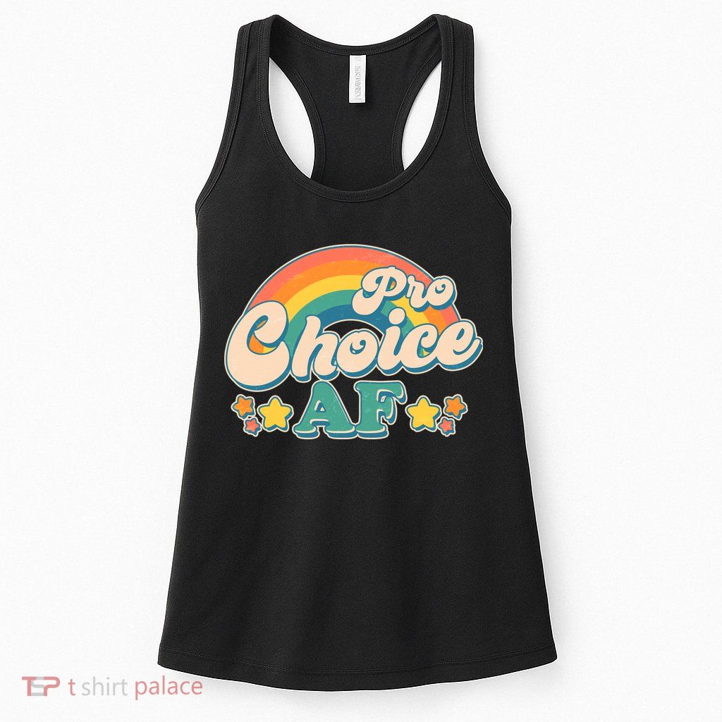 Vintage Retro Pro Choice AF Star Rainbow Womens Tank Top