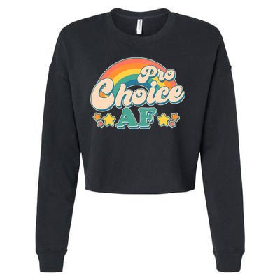 Vintage Retro Pro Choice AF Star Rainbow Cropped Pullover Crew