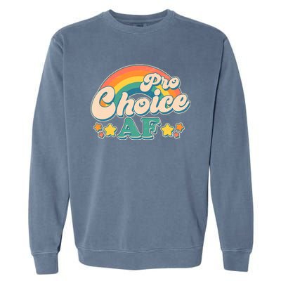 Vintage Retro Pro Choice AF Star Rainbow Garment-Dyed Sweatshirt