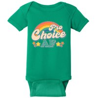 Vintage Retro Pro Choice AF Star Rainbow Baby Bodysuit