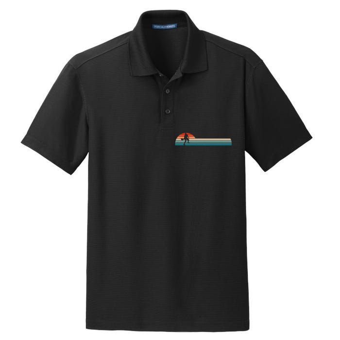 Vintage Retro Pickleball Player Dry Zone Grid Polo