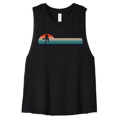 Vintage Retro Pickleball Player Women's Racerback Cropped Tank