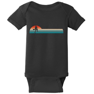 Vintage Retro Pickleball Player Baby Bodysuit